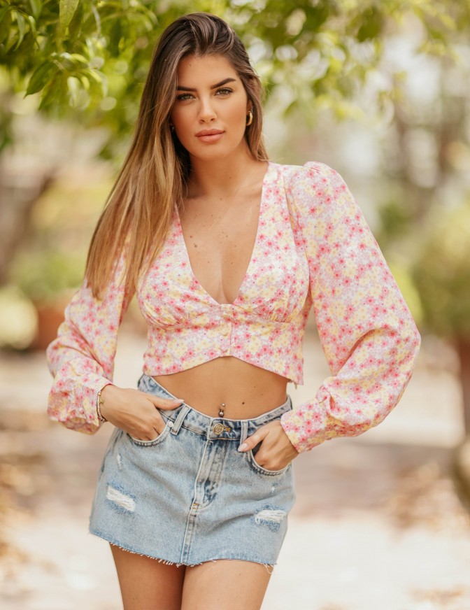 GLAMOROUS CAMICIA  CROP...