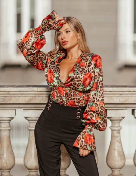 S♯IT CAMICIA  BLUSA RED ROSE