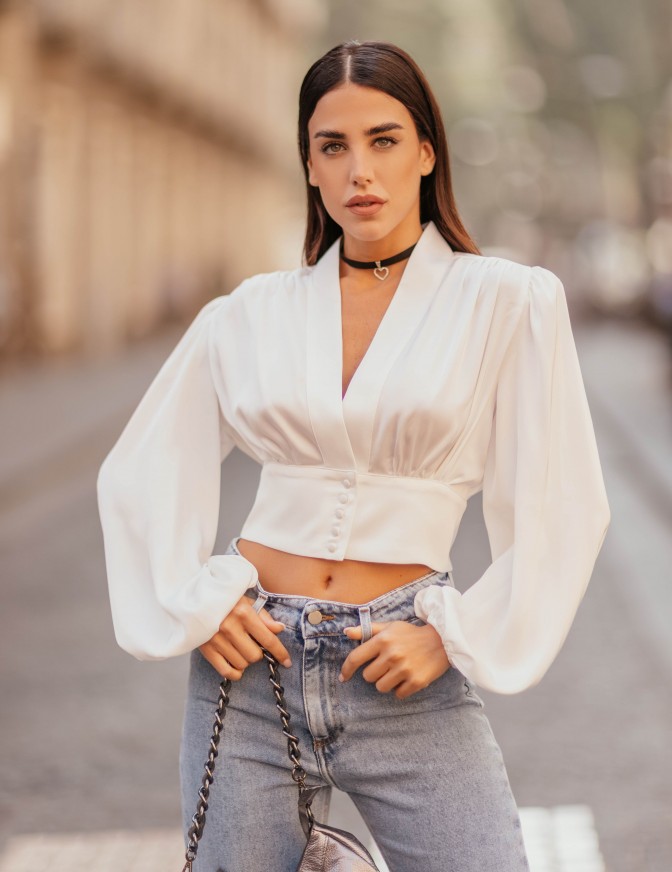 SILENCE CAMICIA  CROP...