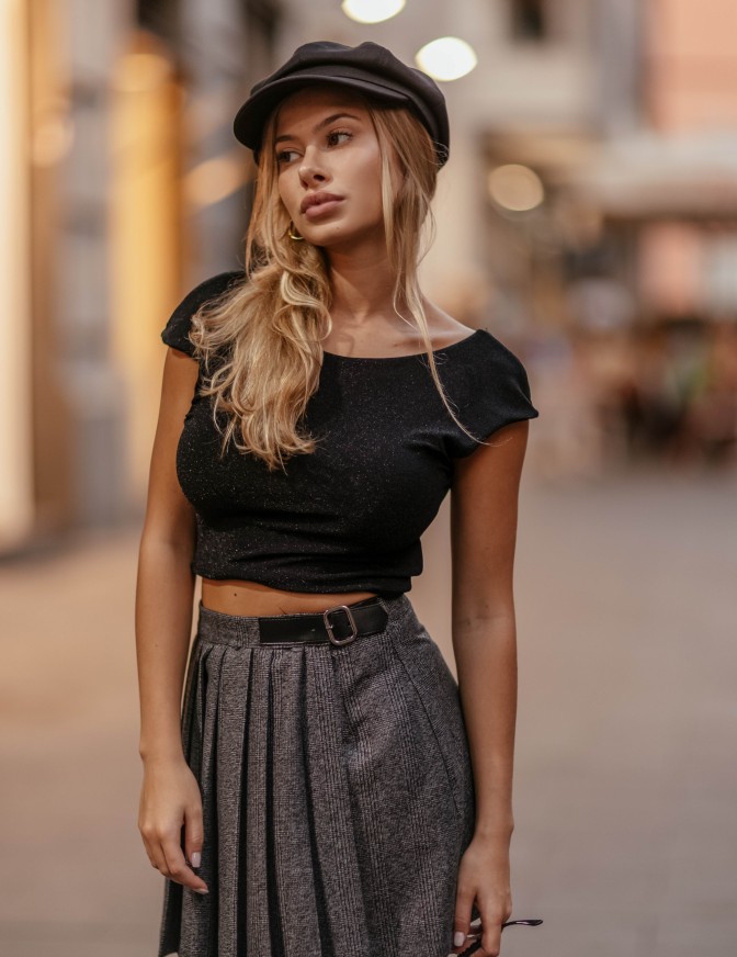 VICOLO TOP  CROP LUREX