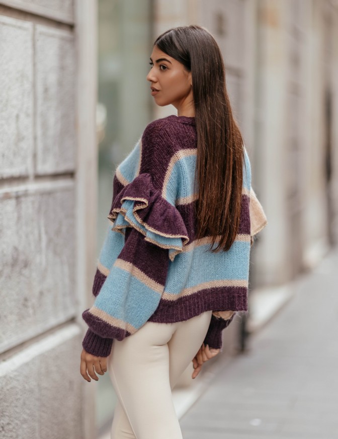 VICOLO CARDIGAN  TRICOLOR