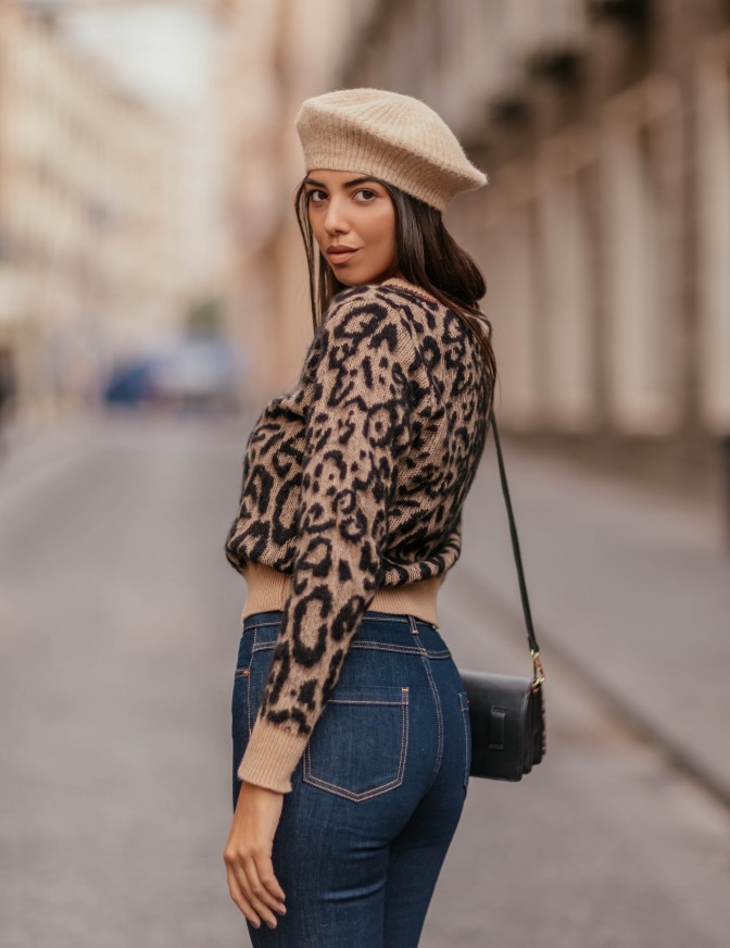 VICOLO CARDIGAN  ANIMALIER