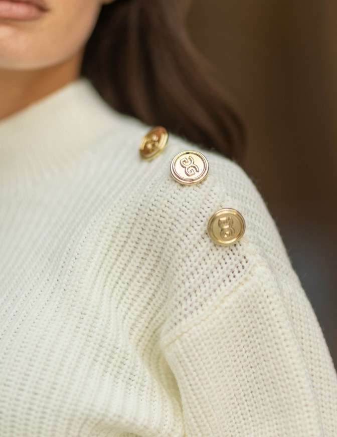 GAVROCHE MAGLIA  CROP BOTTONI
