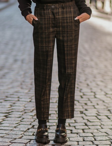 VICOLO PANTALONI  QUADRI ORO