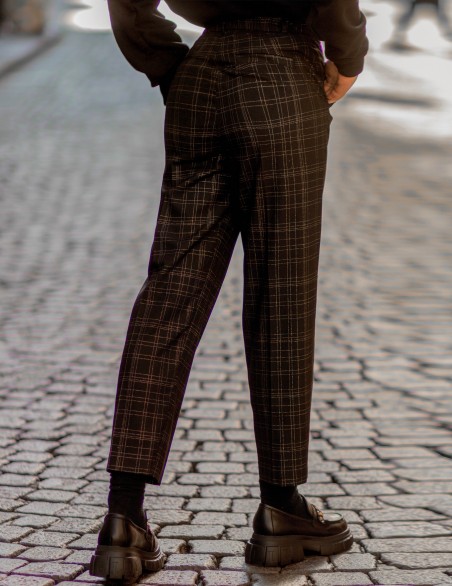VICOLO PANTALONI  QUADRI ORO