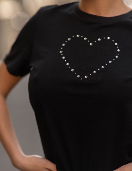 ONLY TSHIRT  CUORE STRASS