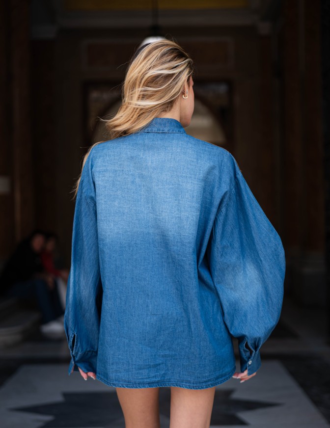 VICOLO CAMICIA  DENIM WESTERN