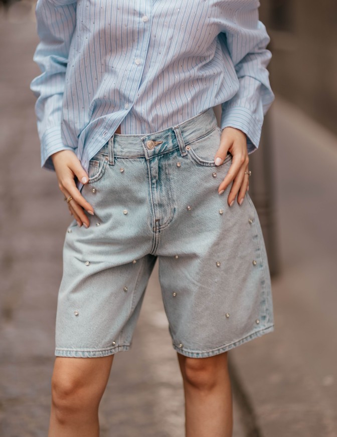 ONLY SHORT  STRASS DNM LONG