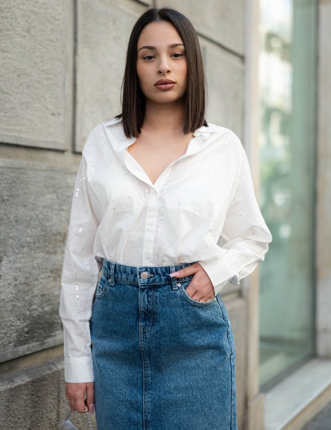 ONLY CAMICIA  MICRO PAILLETTES