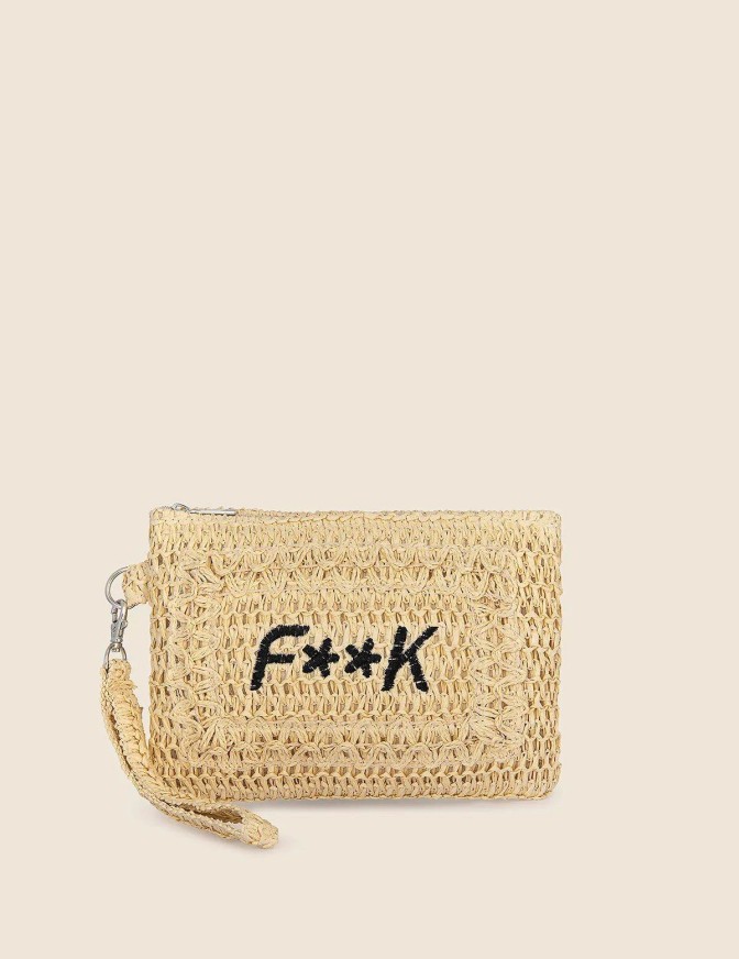 F**K BORSA SMALL MINI PAGLIA