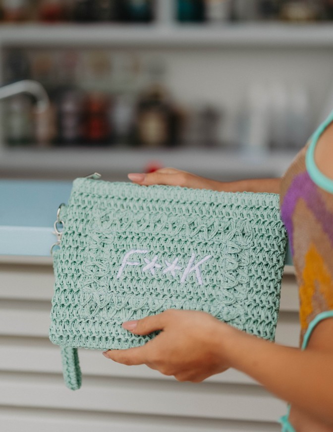 F**K BORSA SMALL MINI PAGLIA