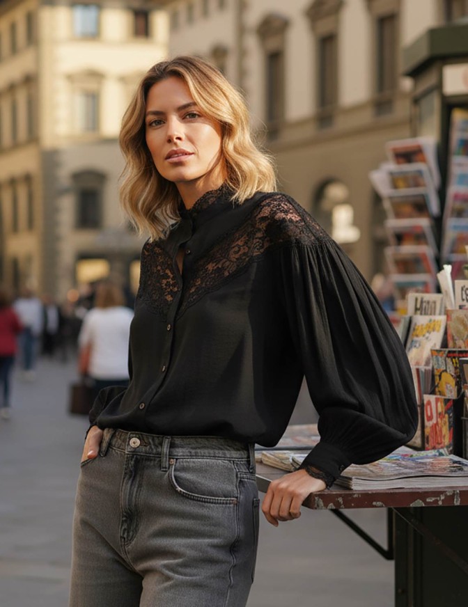YOU DECIDE CAMICIA  PIZZO