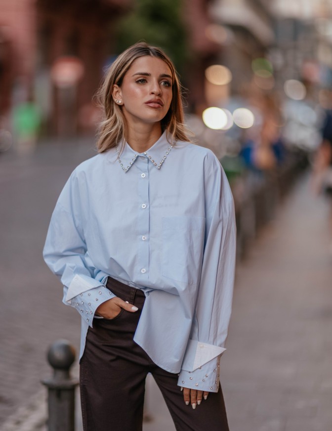 VICOLO CAMICIA  COLLO STRASS 
